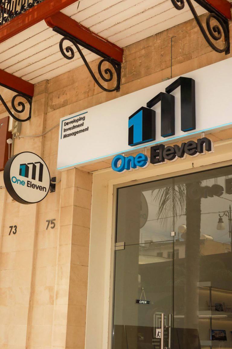 One Eleven property developer office on Ermou Street in central Larnaca, Cyprus